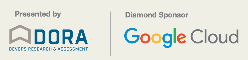 Presented by DORA 로고와 Diamond Sponsor Google Cloud 로고가 나란히 놓인 배너