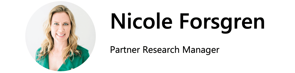 Nicole Forsgren 의 프로필 사진과 Partner Research Manager 직함